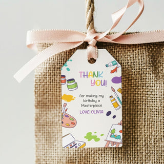 Personalized Thank You Tags for Return Gifts - Paint Party (18pcs) (PREPAID ONLY)
