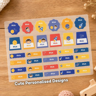 Personalized Iron On Label Sticker Astro Champ 32pc (PREPAID ONLY)