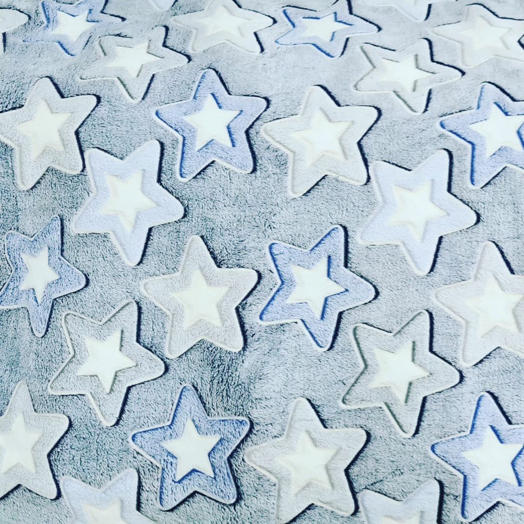 Premium Super Soft Warm Cozy Furry Blanket Glow in The Dark (5ft x 6ft) (Stars)