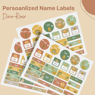 Personalized Name Labels Combo - Dino Roar - Pack of 54 (PREPAID ORDER)