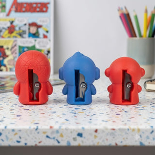 Marvel Avengers Chibi Pencil Sharpener Set — Spider-Man, Captain America & Iron Man