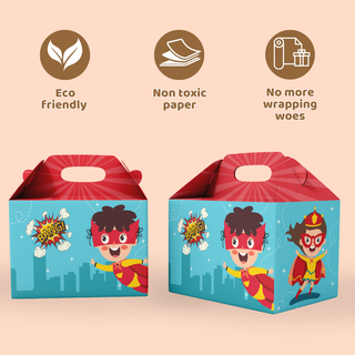 Superhero Theme Gift Paper Box Pack of 10