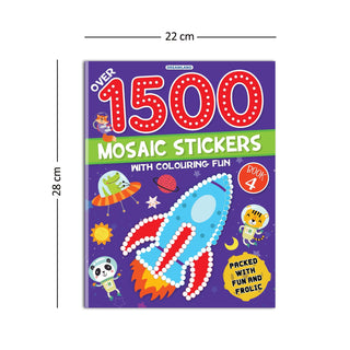 1500 Mosaic Stickers Book 4 with Colouring Fun  - Sticker Book for Kids Age 4 - 8 years