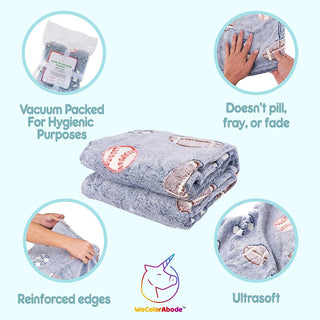 Soft Warm Cozy Furry Blanket Glow in The Dark (152CM X 122CM) (Football)