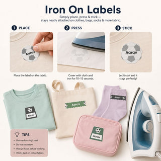 Personalized Iron On Label Sticker - Football (32pc) (PREPAID ONLY)