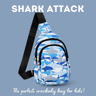 Cots and Cuddles Shark Print Crossbody Bag for Kids