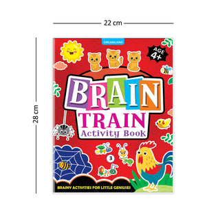 Brain Train Activity Book for Kids Age 4+ – With Colouring Pages, Mazes, Puzzles and Word searches Activities