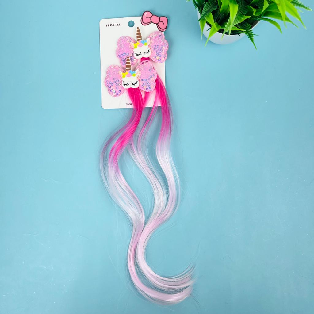  Hair Clip with Colorful Wig