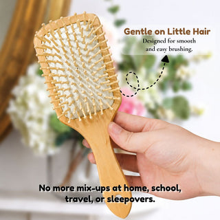 Personalized Wooden Hair Brush for Kids - Alphabet (PREPAID ONLY)