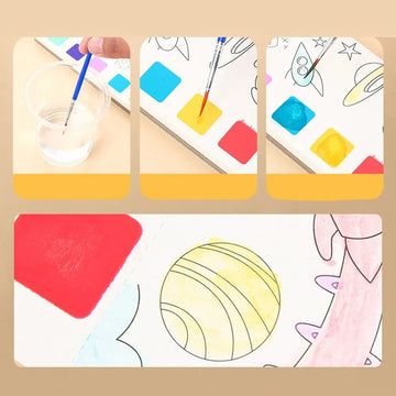 Water Color Adventure 20-Page Doodling book with in built watercolor palette