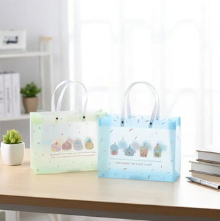 Kawaii Frosted PVC Kids Handbag | Pastel Cartoon Gift Tote (Pack Of 12) (Small)