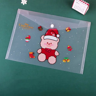 Joyful Christmas-Themed A4 Transparent Folder