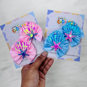 Stellar Shores: Embrace the Sea with Our Starry Seashell Hair Clip