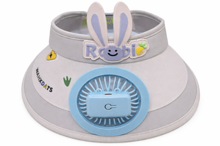 Stay Cool and Stylish with our Animal-Themed Summer Sun Visor Cap: Adjustable Strap and Built-in Fan