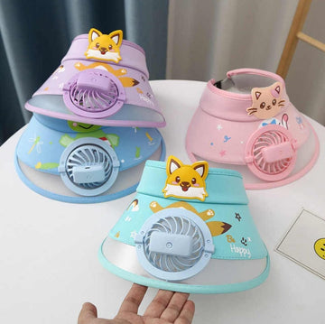 Stay Cool and Stylish with our Animal-Themed Summer Sun Visor Cap: Adjustable Strap and Built-in Fan