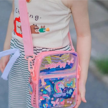 Holographic Sling Bag: A Magical Fusion of Pink Unicorn Themes
