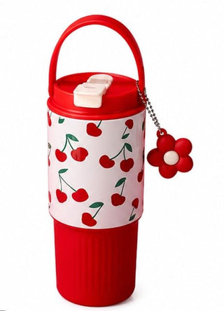 Kawaii Insulated Tumbler with Handle & Charm – 750ml