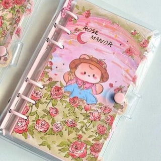 Cute Teddy Design Spiral Notebook with Button Lock