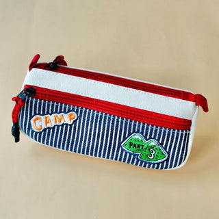 Double Zip Embroidery Design Pencil Pouch for Kids