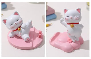 Cute Kawaii Lucky Cat Phone Holder – Cartoon Desk Mobile Stand