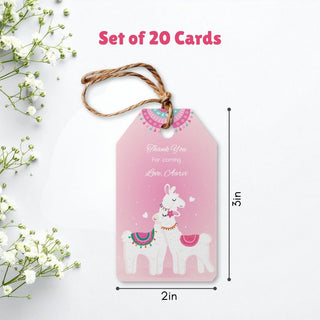 Personalized Thank You Tags for Return Gifts - Pink Lamas  - (18pcs) (PREPAID ONLY)