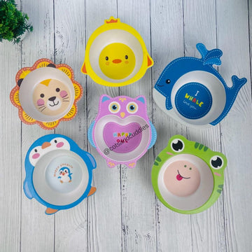 Animal Themed Bamboo Fiber Feeding Bowl for Kids
