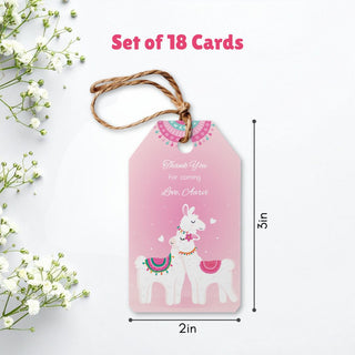 Personalized Thank You Tags for Return Gifts - Pink Lamas  - (18pcs) (PREPAID ONLY)
