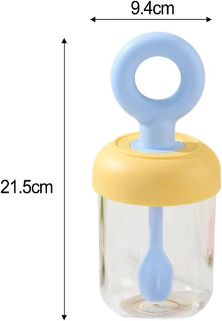Portable Snack Jar with Spoon & Loop Lid – 500ml | Mixed Pastel Colours