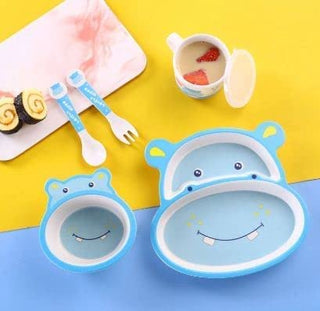 Hippo Bamboo Fiber 5 Piece Feeding Set - 100% bamboo No Plastic