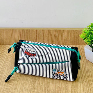 Cross Zip Embroidery Design Pencil Pouch for Kids