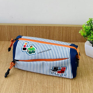Cross Zip Embroidery Design Pencil Pouch for Kids