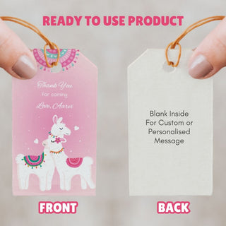 Personalized Thank You Tags for Return Gifts - Pink Lamas  - (18pcs) (PREPAID ONLY)