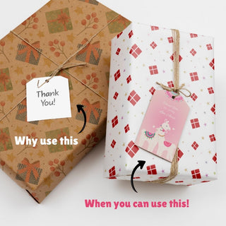Personalized Thank You Tags for Return Gifts - Pink Lamas  - (18pcs) (PREPAID ONLY)