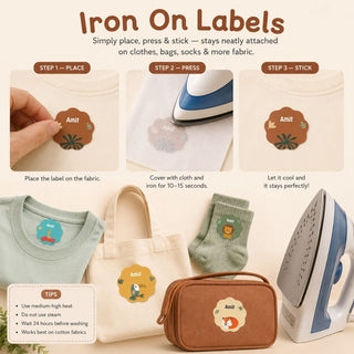 Personalized Iron On Label Sticker - Safari Fun (32pc) (PREPAID ONLY)