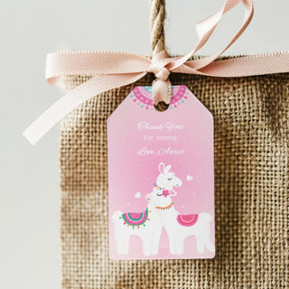 Personalized Thank You Tags for Return Gifts - Pink Lamas  - (18pcs) (PREPAID ONLY)