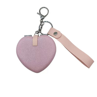 Glitter Heart Compact Mirror Keychain – Dual Mirror | Cute Gift for Girls