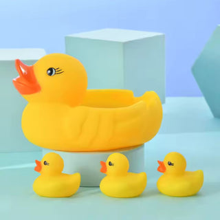 Mini Yellow Rubber Duck Bath Toy Set