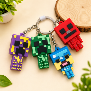 Minecraft Character Keychains | Pixel Figure Bag Charm for Kids