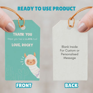 Personalized Thank You Tags for Return Gifts - Blue Lama (18pcs) (PREPAID ONLY)