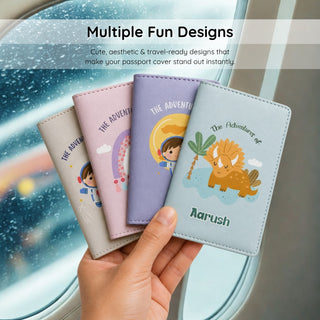 Personalized Passport Cover & Luggage Tag  for Kids | Custom Name Travel Accessories (Space Galaxy) (PREPAID ONLY)