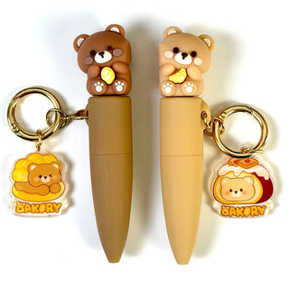 Kawaii Character Bestie Charm Gel Pen | Cute Topper Pen with Keychain 2pc  (Random)