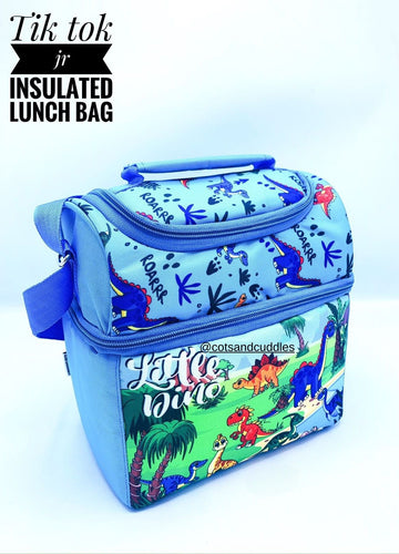 Double Delight: Double Decker Lunch Bag for Convenient Meal Storage (Little Dino)