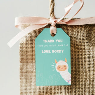 Personalized Thank You Tags for Return Gifts - Blue Lama (18pcs) (PREPAID ONLY)