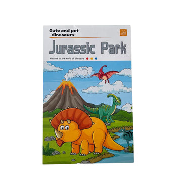 Doodle Delights: Compact Drawing Book with 6-Color Strip and Paintbrush (Jurassic Park)