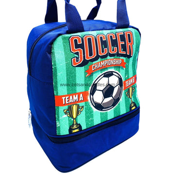Lunch in Style: Printed Double-Decker Lunch Bag with Mesh Padding and Abundant Storage (Football)