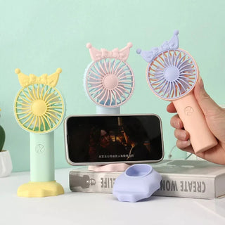 Bow Design Portable Hand Fan with Mobile Holder