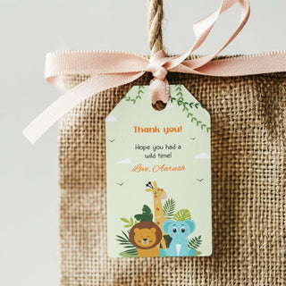 Personalized Thank You Tags for Return Gifts - Jungle Safari (18pcs) (PREPAID ONLY)