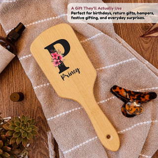 Personalized Wooden Hair Brush for Kids - Alphabet (PREPAID ONLY)