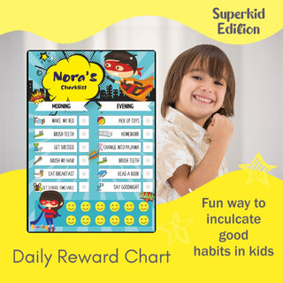 Daily Reward Chart Personalised  Superkid edition (PREPAID ONLY)