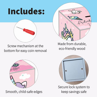 My Money Box personalised -  Unicorn Sparkle (PREPAID ONLY)